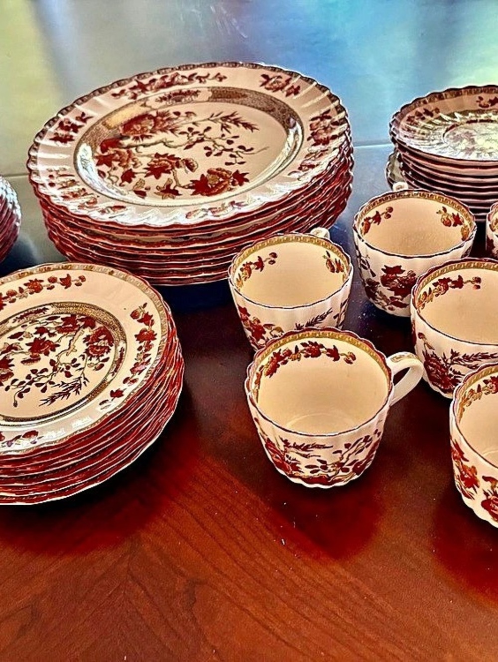 Antique Spode Indian Tree dining service for 8 mint condition